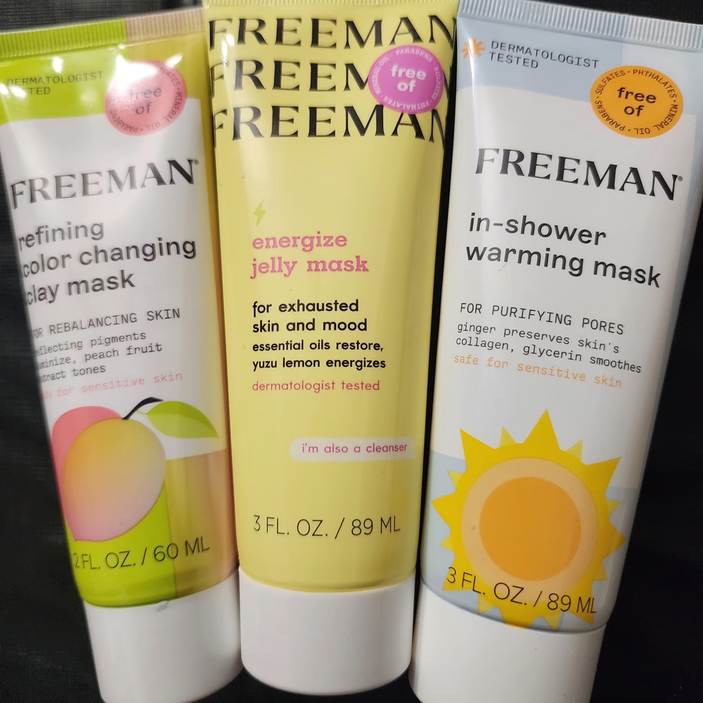 Freeman Face Mask Bundle, dermatologist tested , Clay, Gel, and Jelly Masks